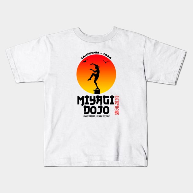 Miyagi Dojo (White) Kids T-Shirt by Melonseta